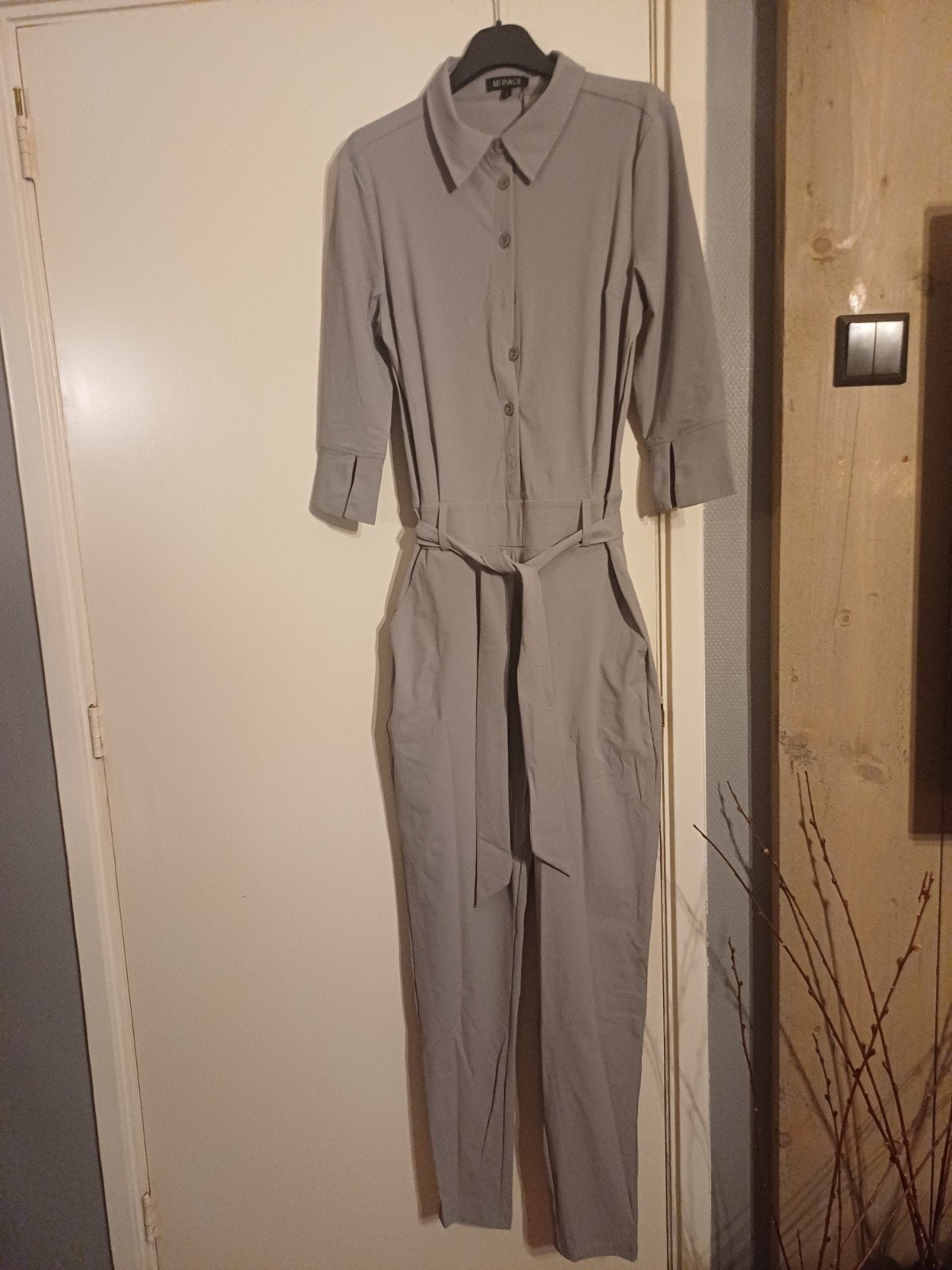 Mi Piace Travel Jumpsuit Lichtgrijs 3/4 Mouw Skinnypijp, Kleding | Dames, Jumpsuits, Maat 38/40 (M), Mp, Nieuw, Ophalen of Verzenden