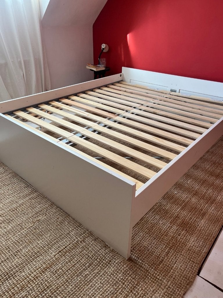 Ikea Brimnes Bed 160x200, Huis en Inrichting, Ophalen, Gebruikt, Wit, Tweepersoons