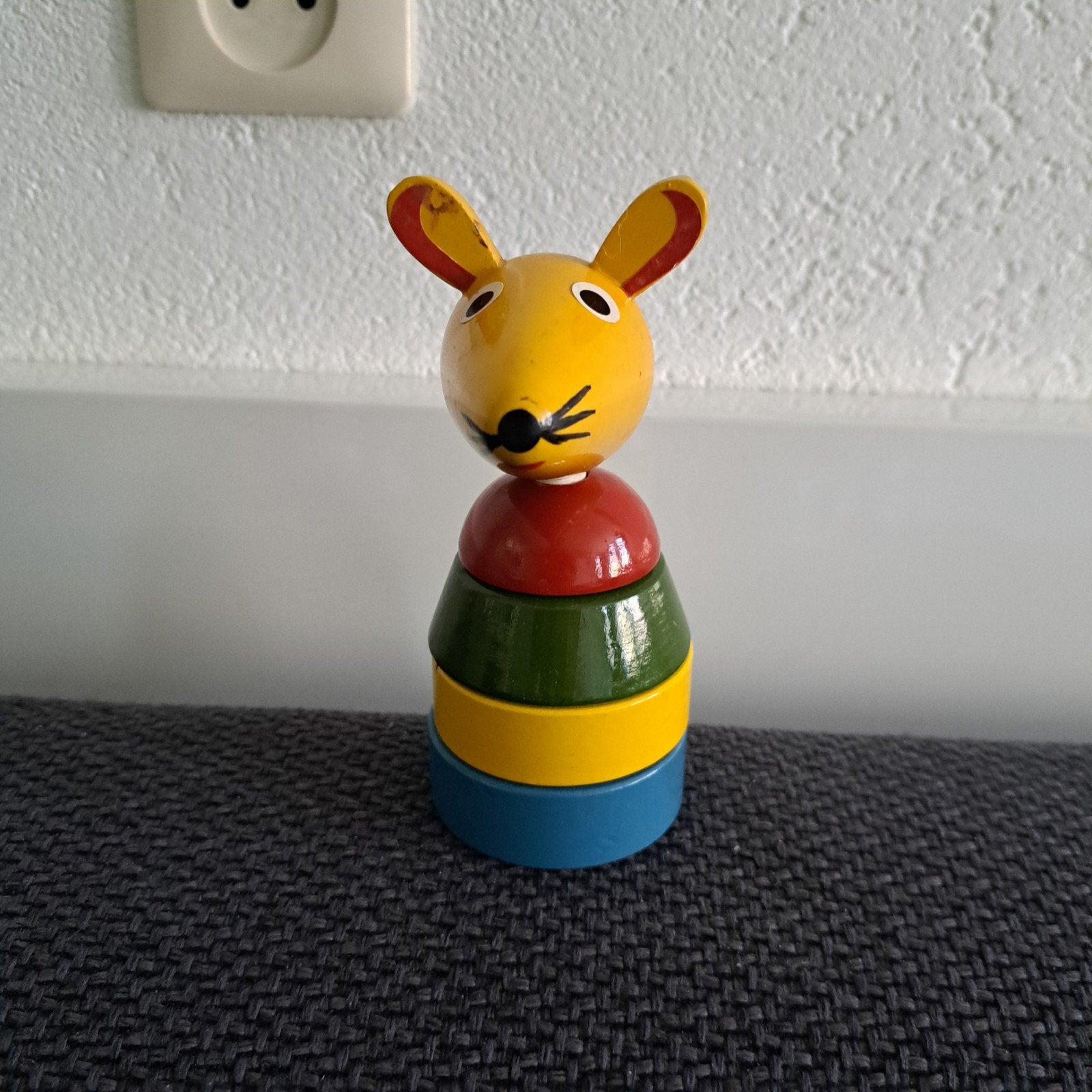 Houten stapelmuis - Vintage speelgoed, Ophalen of Verzenden, Zo goed als nieuw