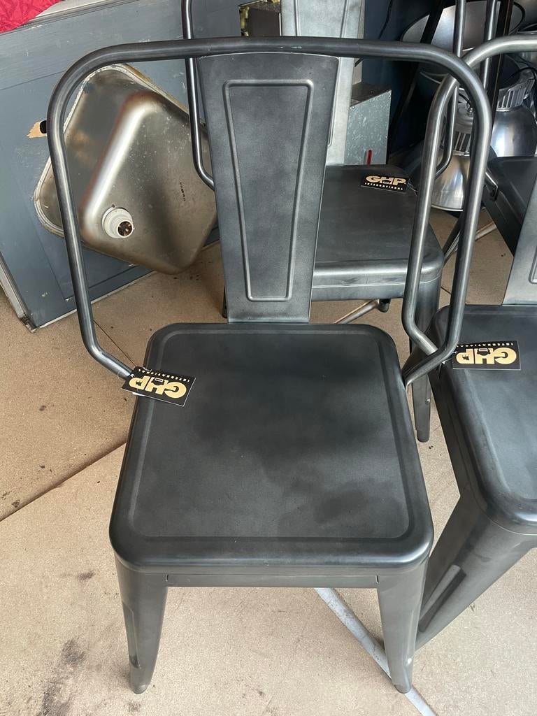 Set van 4 industriële metalen stoelen - Nieuw, Huis en Inrichting, Twee, Nieuw, Ophalen of Verzenden, Metaal