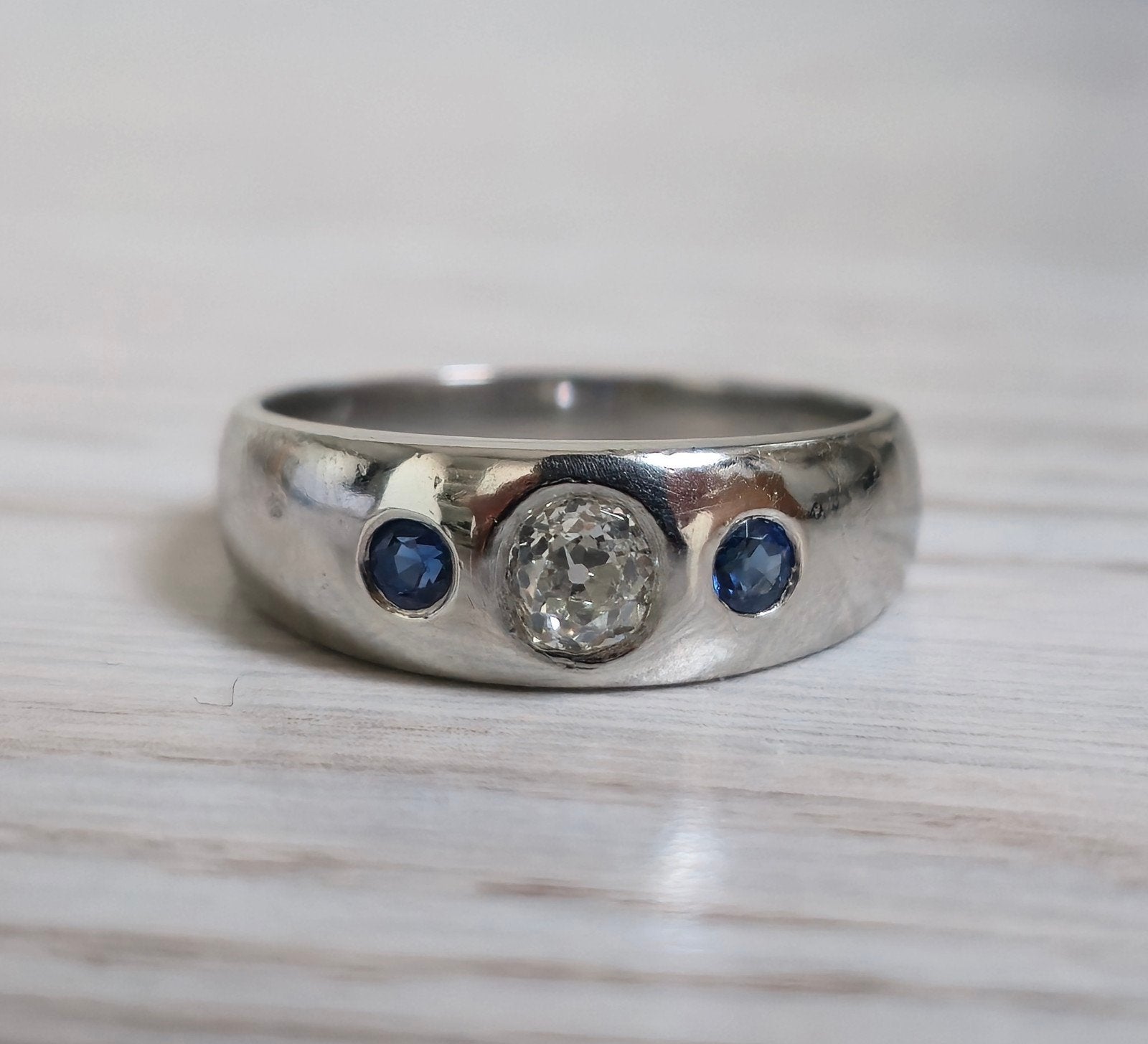 Prachtige massieve Pt950 platina ring met diamant, Ophalen of Verzenden, Zo goed als nieuw, Dame, Goud