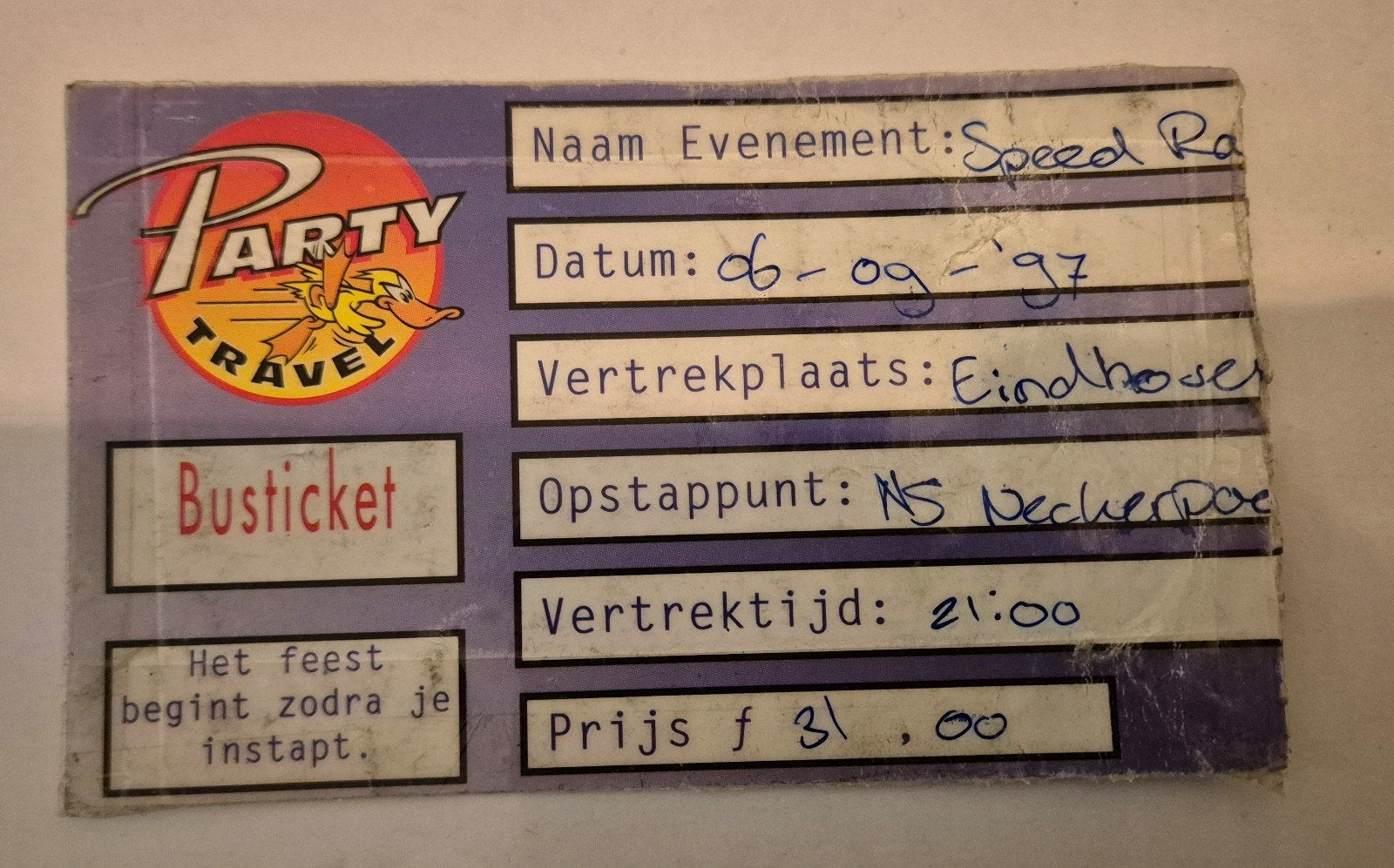 Speed razor bus ticket, Ophalen of Verzenden