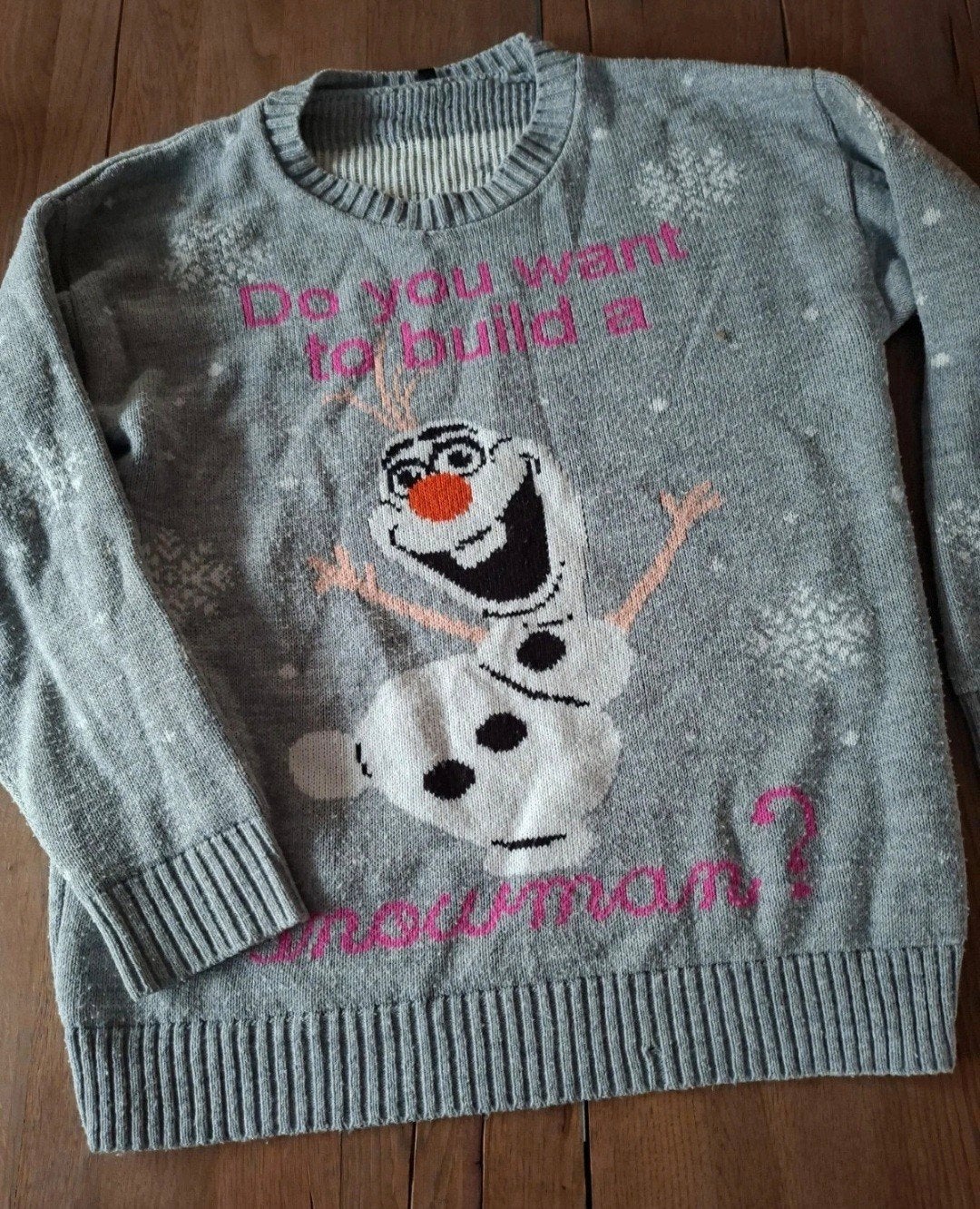 Frozen Olaf Kersttrui - Maat M/L, Maat 38/40 (M), Frozen, Ophalen of Verzenden, Grijs