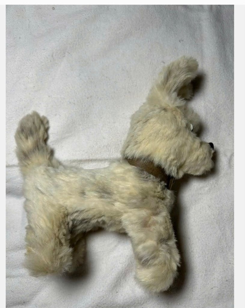 Vintage Steiff pluche mohair hond uit de jaren ‘60-‘70, Antiek en Kunst, Ophalen of Verzenden
