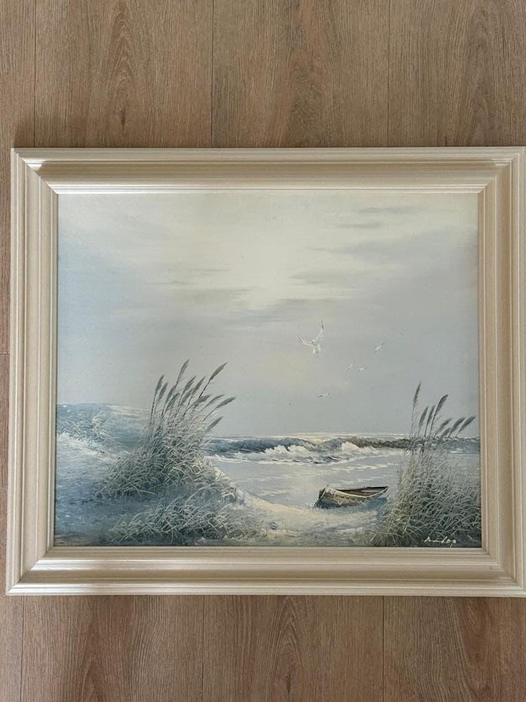 Olieverf schilderij van schilder Dunlop, Antiek en Kunst, Ophalen