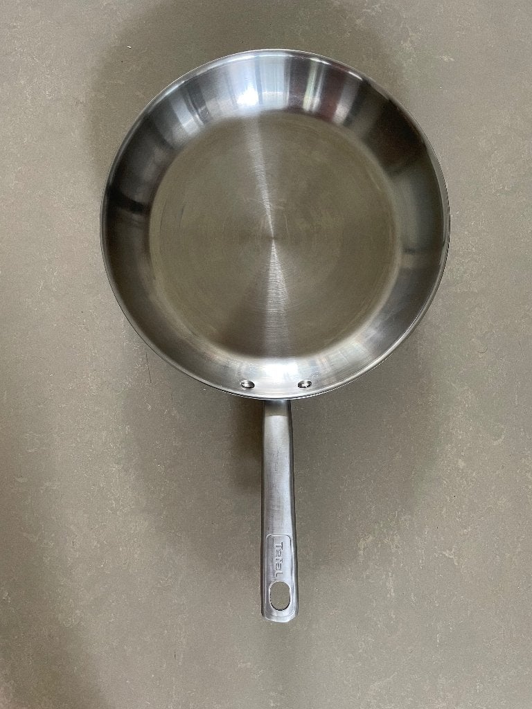 Tefal rvs koekenpan 32 cm inductie e.a. ZGAN, Koekenpan, Tefal, Met handvatten, Ophalen of Verzenden