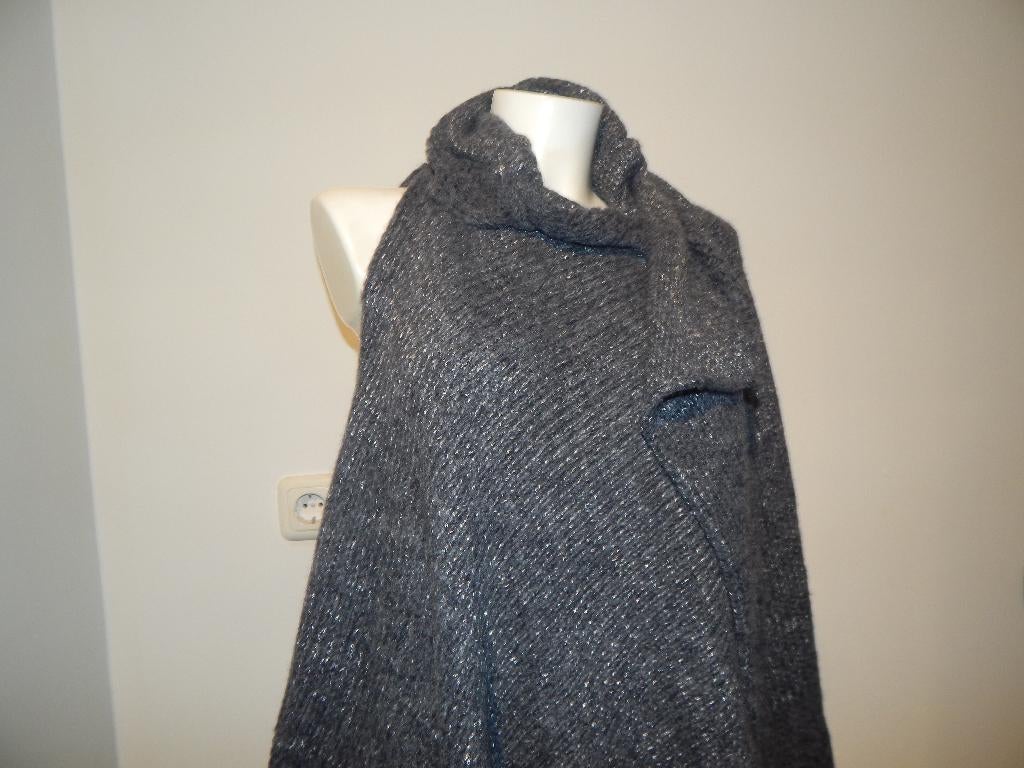 Sarah Pacini gemelleerde trui top poncho look One size, Verzenden, Sarah Pacini, Maat 46/48 (XL) of groter, Zo goed als nieuw