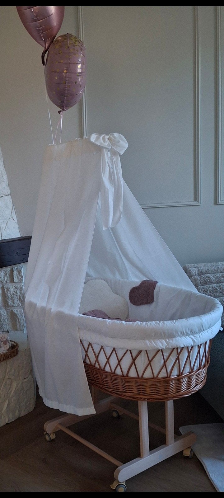 Wiegje met hemeltje en bekleding, Ophalen, Zo goed als nieuw, Wieg