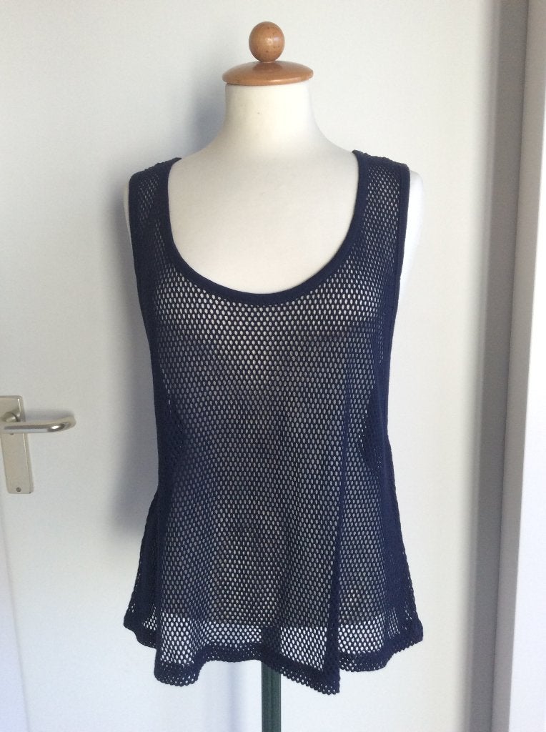 NETHEMD TANKTOP NETSHIRT NETTOP singlet hemd BLAUW L 42/44, Maat 42/44 (L), Zo goed als nieuw, Zonder mouw, Verzenden
