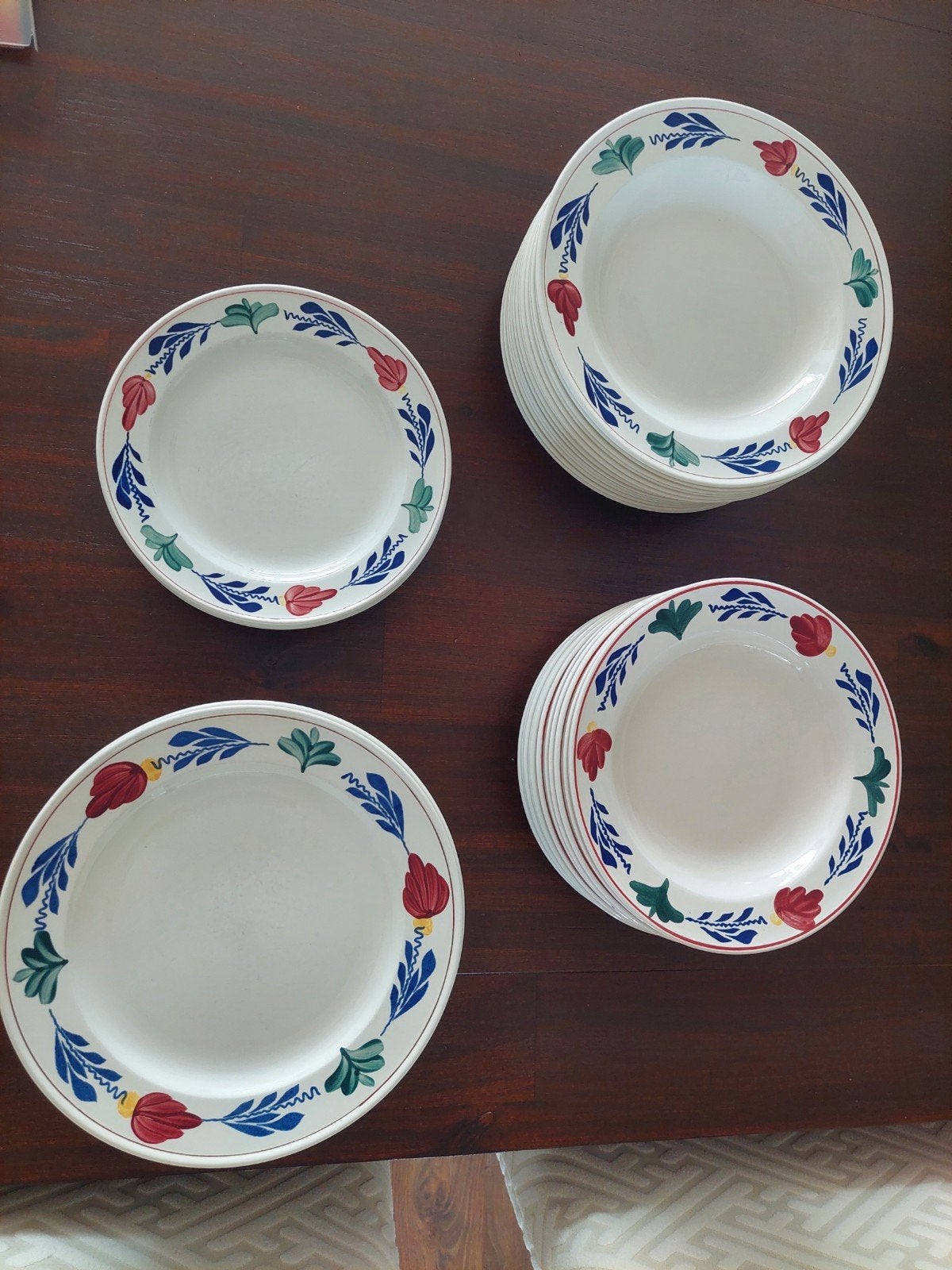 Boerenbont servies: diepe en platte borden, Ophalen of Verzenden, Aardewerk, Bord(en)