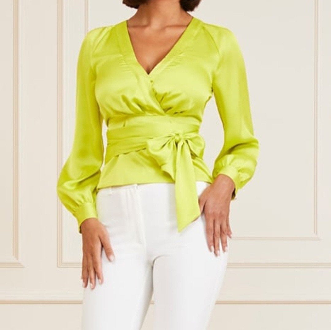 Guess by Marciano wikkelblouse met lange mouwen, Ophalen of Verzenden, Zo goed als nieuw, Maat 34 (XS) of kleiner, Groen