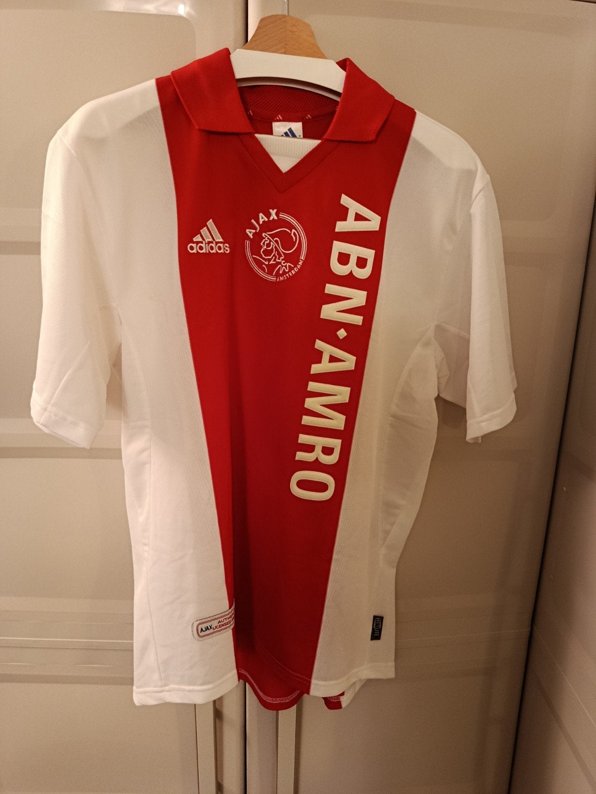 Ajax Thuisshirt seizoen 2001/2002 Maat M - Klassiek Voetbals, Ophalen, Zo goed als nieuw, Rood, Voetbal
