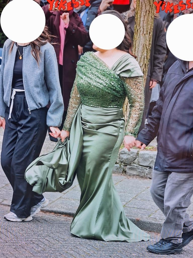 Prachtige Groene Gala Jurk met Pailletten, Kleding | Dames, Ophalen, Maat 38/40 (M), Onbekend, Zo goed als nieuw