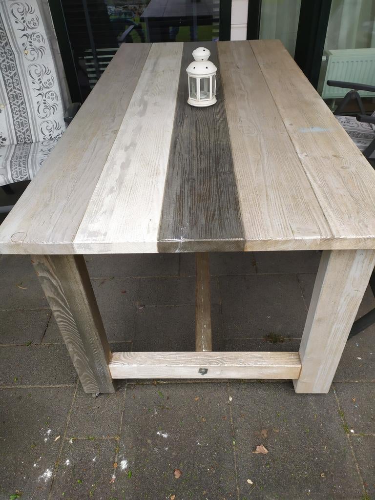 Stevige steigerhouten tuintafel, Tuin en Terras, Tuintafels, Gebruikt, Rechthoekig, Hout, Ophalen of Verzenden