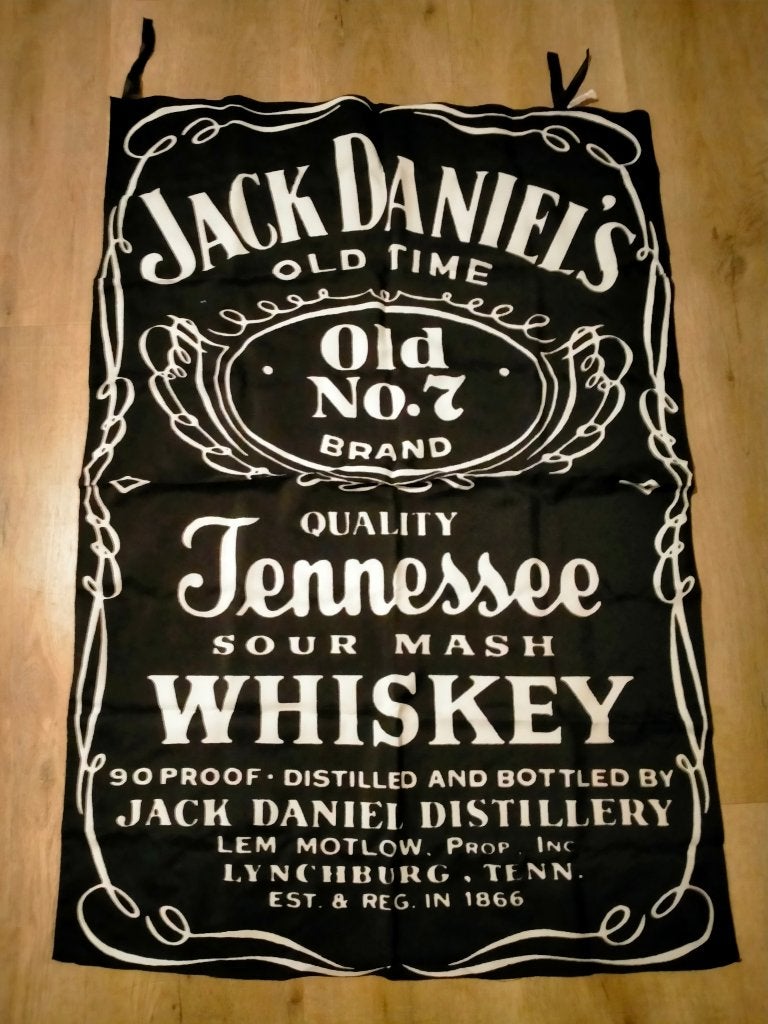 Jack Daniels Whiskey vintage drank logo vlag RARE, Ophalen of Verzenden, Zo goed als nieuw, Overige typen