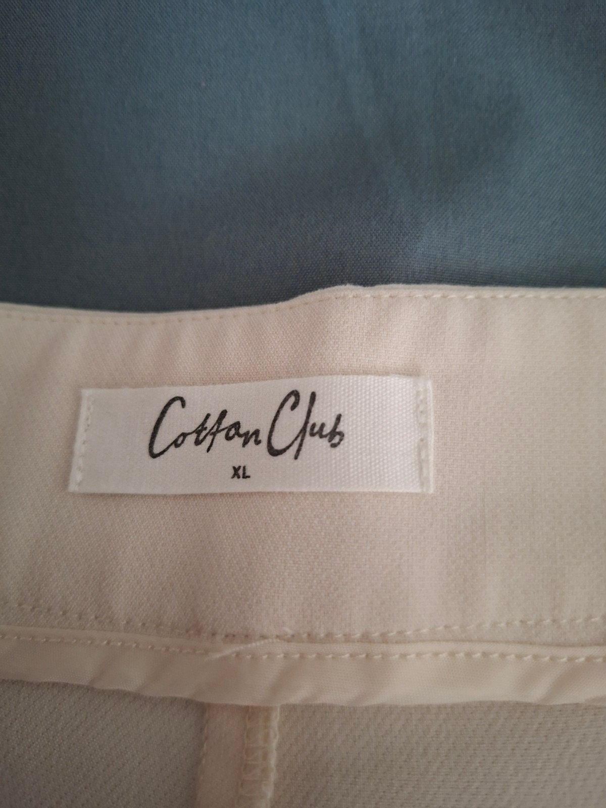 Nieuwe Cotton Club broek XL - Crème met satijnen streep, Ophalen, Beige, Maat 46/48 (XL) of groter, Nieuw