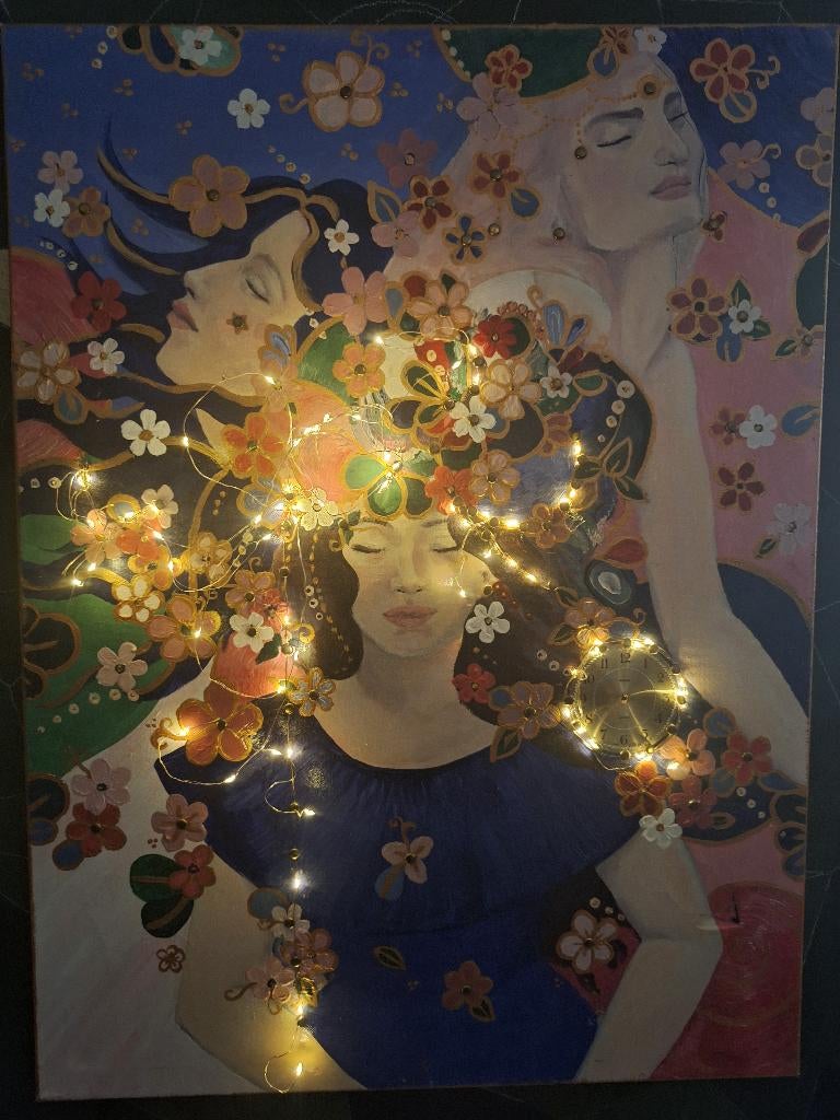 Dreamtime Painting with Fairy Lights., Antiek en Kunst, Ophalen