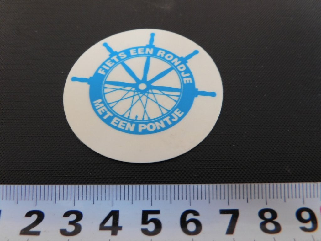 sticker transparant fiets een rondje met een pontje, Ophalen, Zo goed als nieuw
