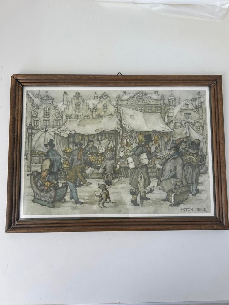 Anton Pieck prent, markt tafereel, Ophalen