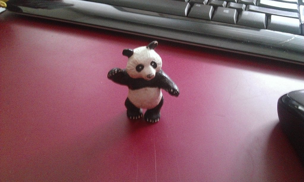 Panda klein, 2 cm, dierfiguur, Verzenden, Gebruikt, Overige soorten, Beeldje of Figuurtje