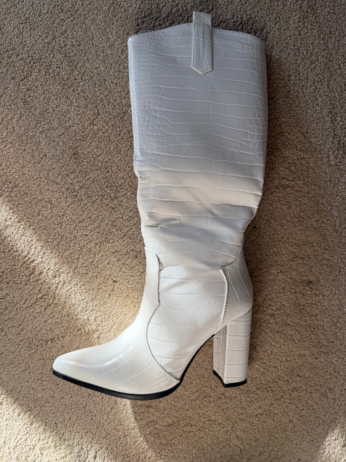 Witte cowboy laarzen - Maat 38, zo goed als nieuw, Kleding | Dames, Schoenen, Ophalen of Verzenden, Zo goed als nieuw, Wit, Hoge laarzen