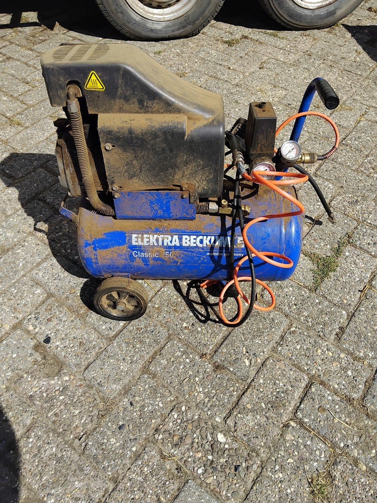 Oude compressor Elektra Beckum voor onderdelen, Ophalen of Verzenden