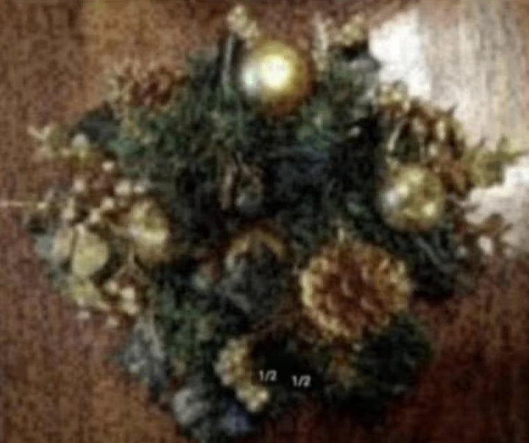 Kerstkrans met goudkleurige details, kerstbal, denneappel, Ophalen of Verzenden, Nieuw
