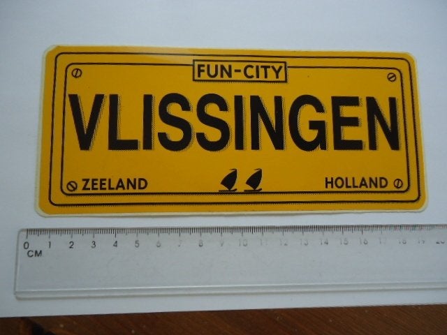 sticker oud VLISSINGEN windsurf surf groot camper plastic, Verzenden, Zo goed als nieuw, Bedrijf of Vereniging