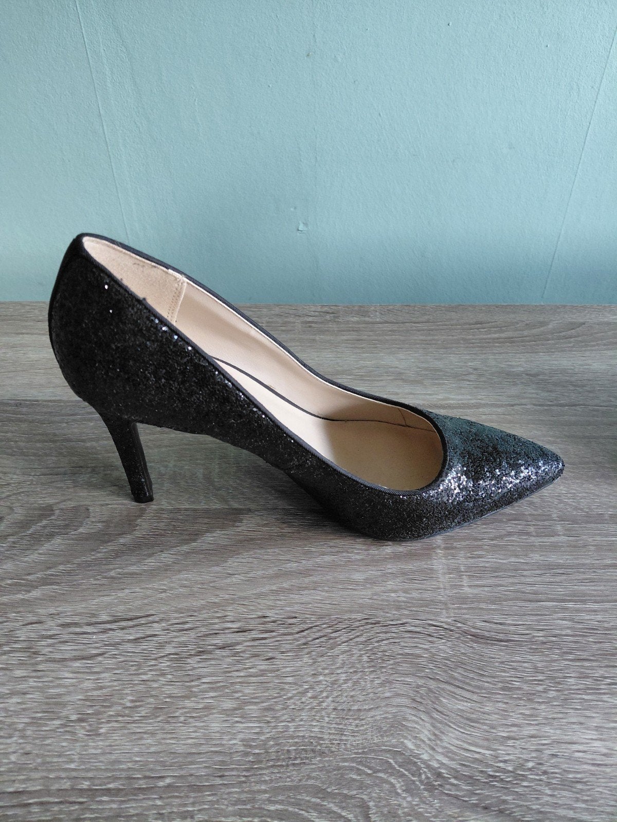 Zwarte glitter pumps - Maat 39, Pumps, Ophalen of Verzenden, Zo goed als nieuw, The Shoes