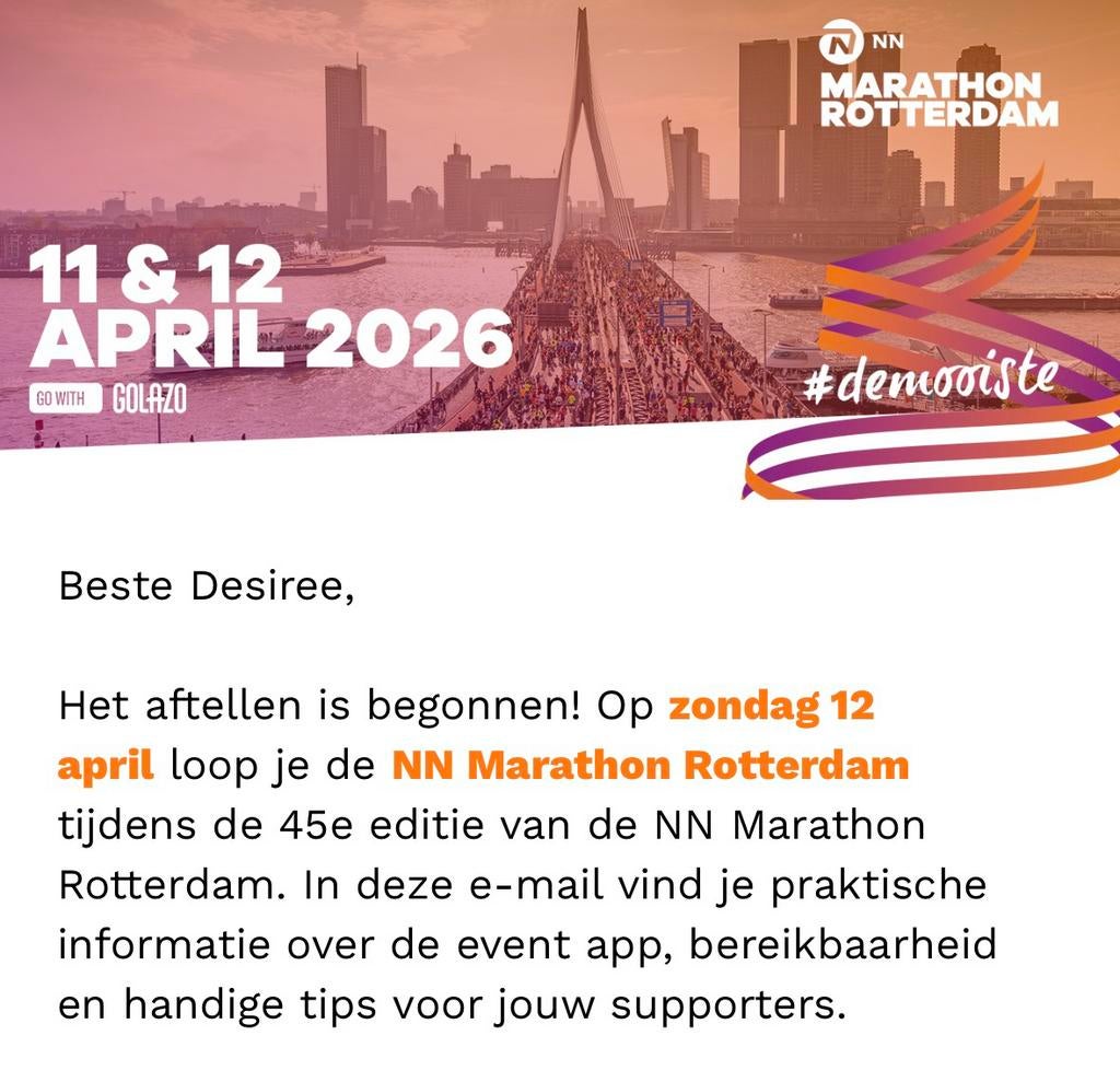 Startbewijs Marathon Rotterdam startwave 2, Tickets en Kaartjes, Eén persoon