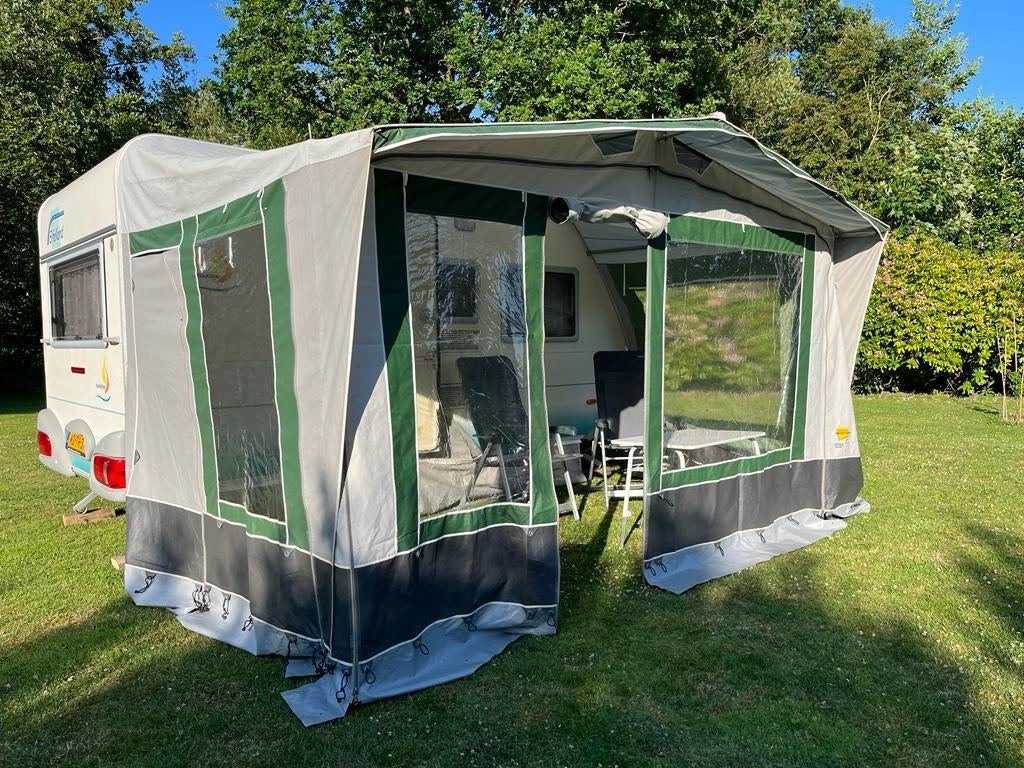 Voortent met frame en extra luifel, omloopmaat 825-850cm, Caravans en Kamperen, Voortenten en Luifels, Ophalen of Verzenden