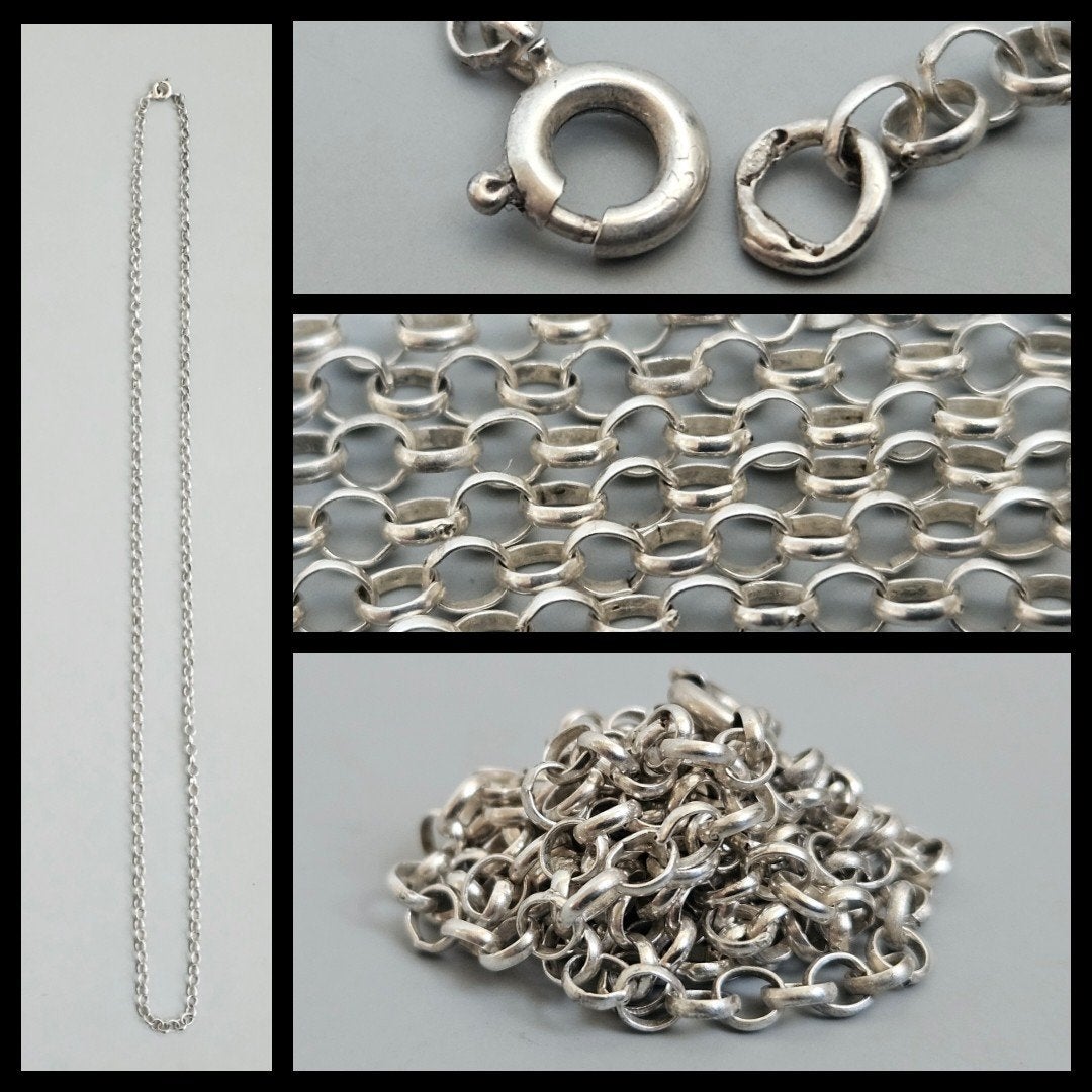 Antiek zilver,  Nederlands zilveren jasseronketting 50 cm., Ophalen of Verzenden, Zilver, Ketting