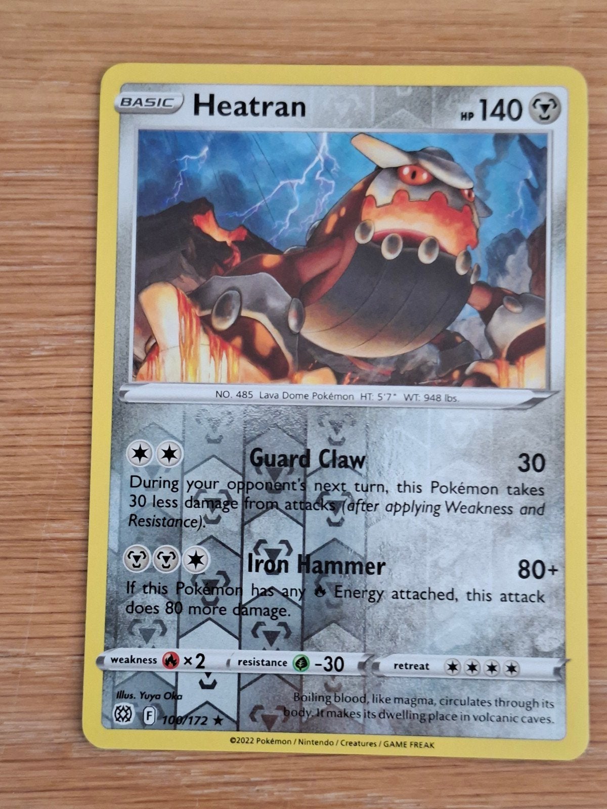 Heatran 100/172 Reverse Holo Brilliant Stars Pokémon Kaart, Ophalen of Verzenden