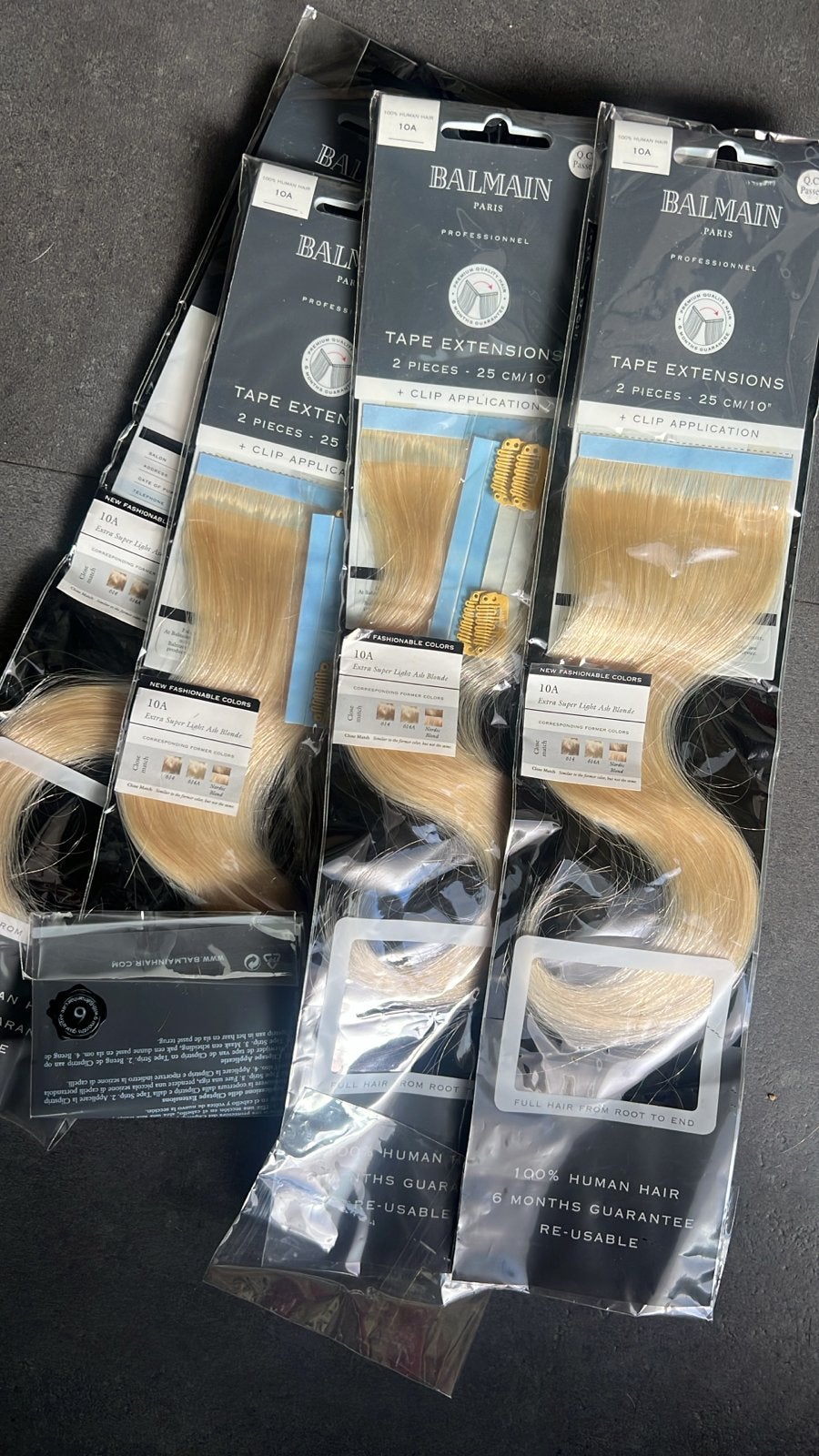 Balmain Tape Extensions 10A Extra Super Light Ash Blonde 25c, Ophalen of Verzenden, Nieuw, Pruik of Haarverlenging