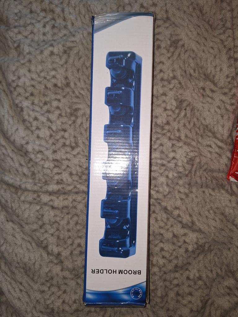 Handige bezemhouder voor aan de muur - Nieuw in doos, Ophalen, Blauw, Nieuw, Kunststof