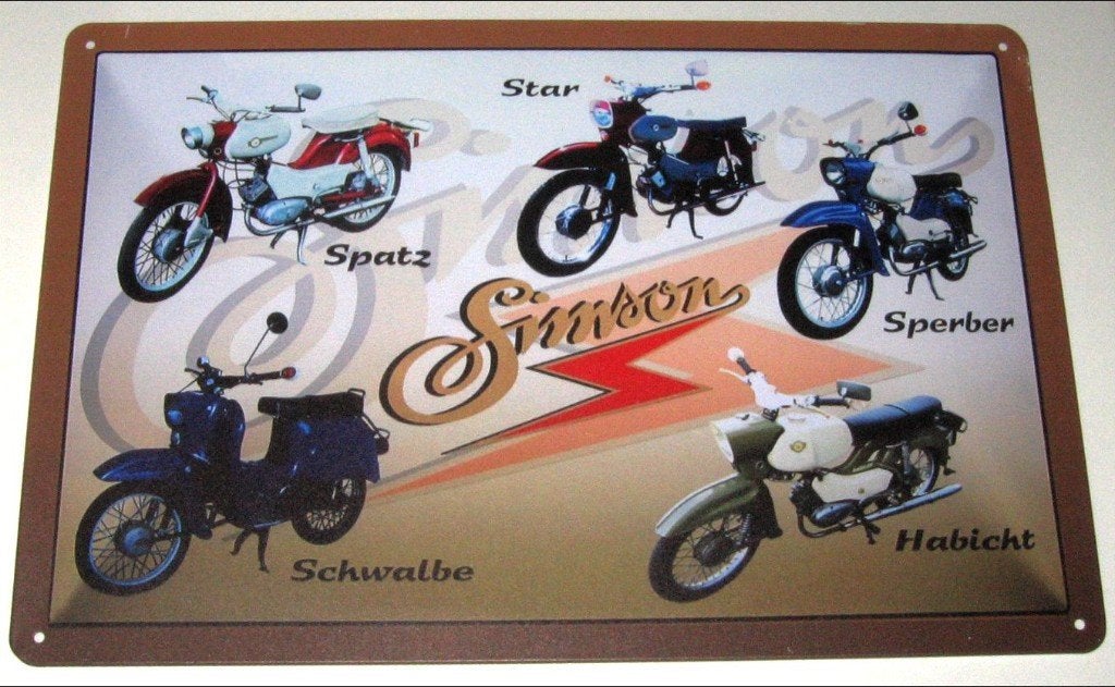SIMSON BROMMER : Metalen Bord Simson Brommer Collectie, Verzamelen, Verzenden, Nieuw, Reclamebord