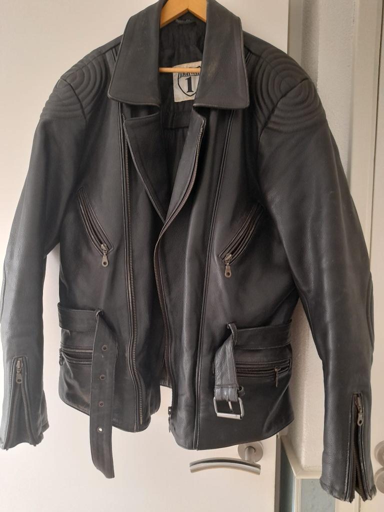 leren motorjack highway1 maat 50 valt als m/l, Ophalen, Gedragen, Maat 48/50 (M), Zwart