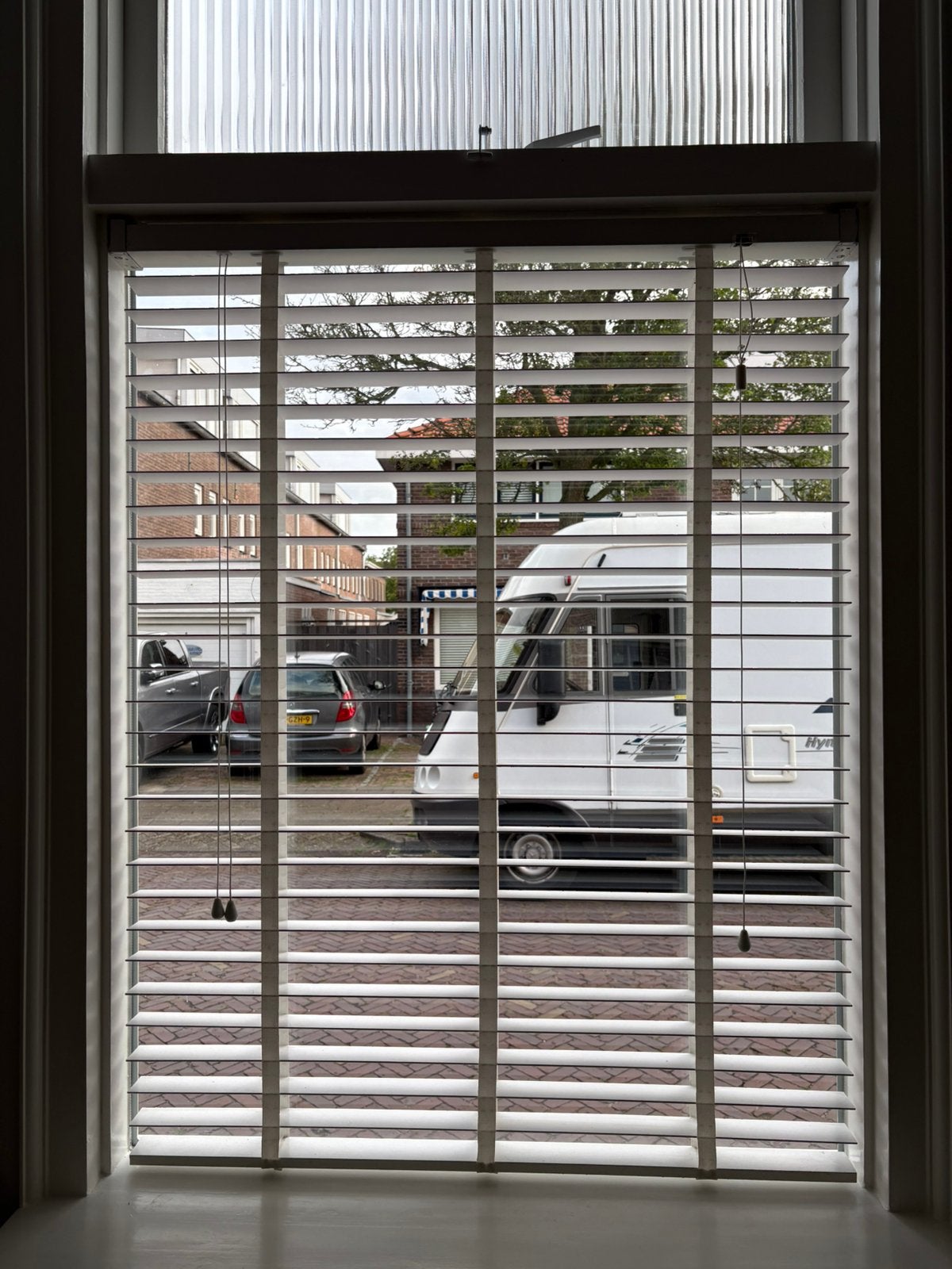 Witte houten jaloezieën 80x130 cm - 2 stuks, Huis en Inrichting, Stoffering | Gordijnen en Lamellen, Gebruikt, Wit, 100 tot 150 cm