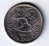 1  markka  1981  K  Finland. km. 49 a  ( 0,50 euro ), Ophalen of Verzenden, Overige landen, Losse munt