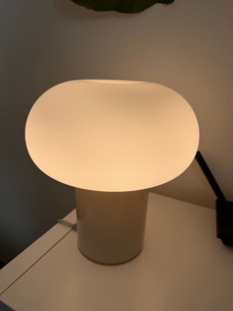 IKEA Tafellamp opaalwit glas, Gebruikt, 28 cm, E27 (groot), Glas
