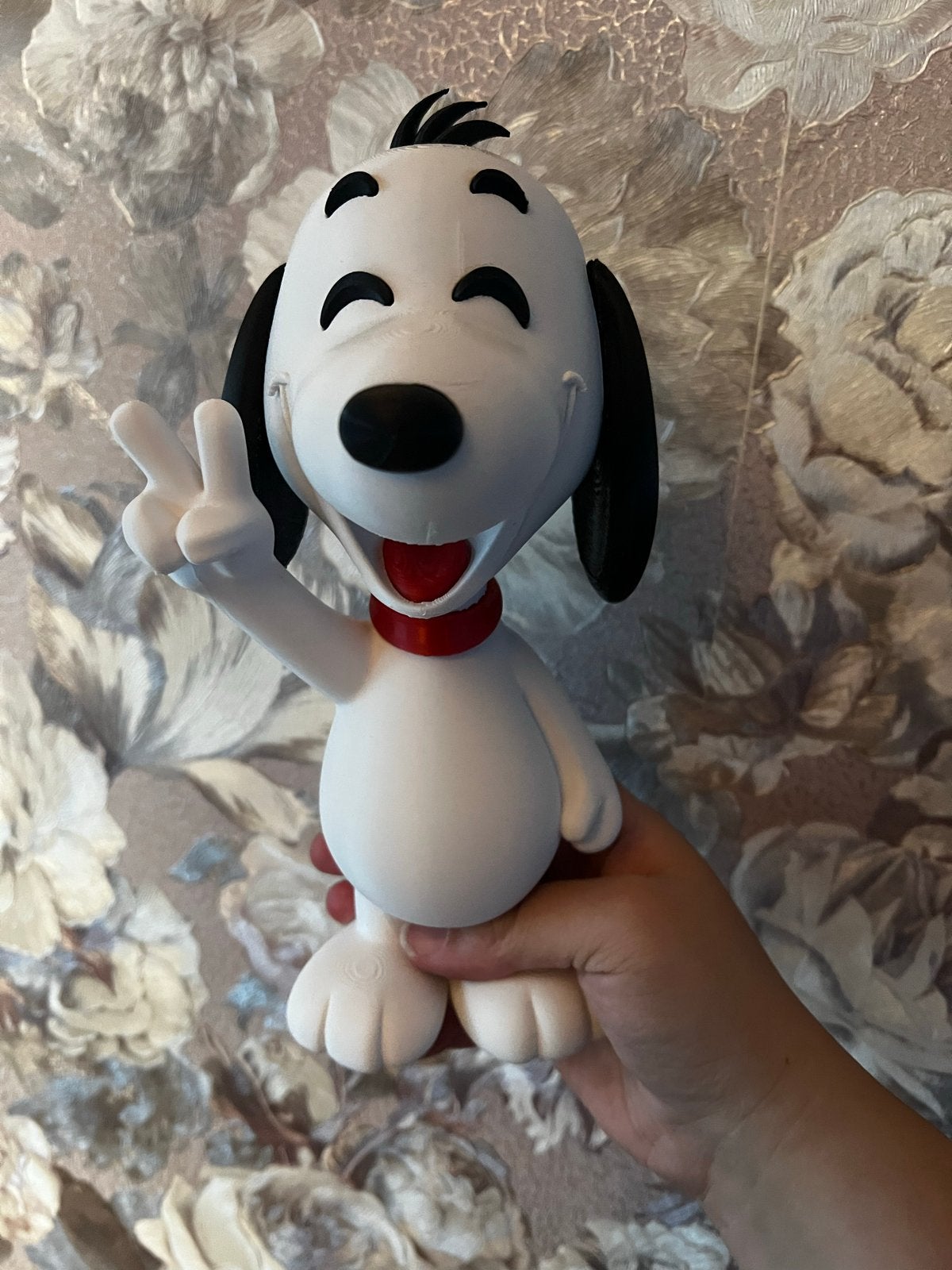Snoopy beeldje - Vredesteken - Peanuts figuur, Overige merken, Overige karakters, Zo goed als nieuw, Middelgroot (20 tot 80 cm)