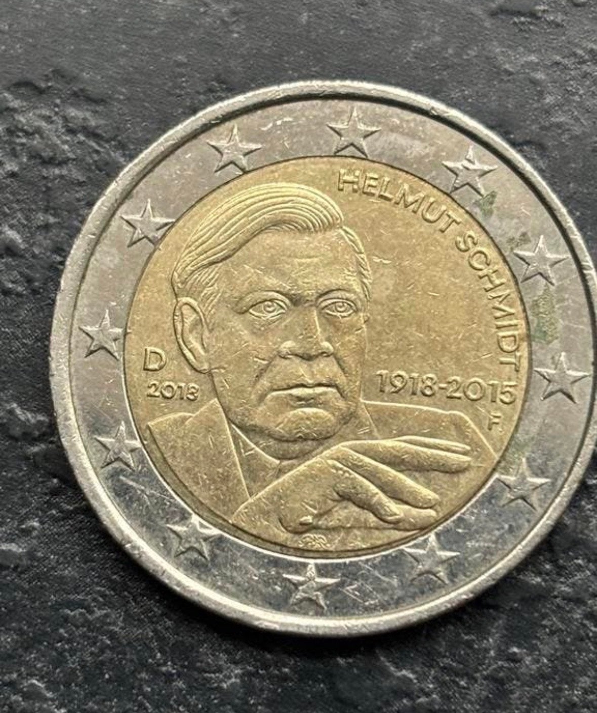 2 Euro Duitsland 2015 - Helmut Schmidt Herdenkingsmunt, Postzegels en Munten, Ophalen of Verzenden, Duitsland, 2 euro, Losse munt