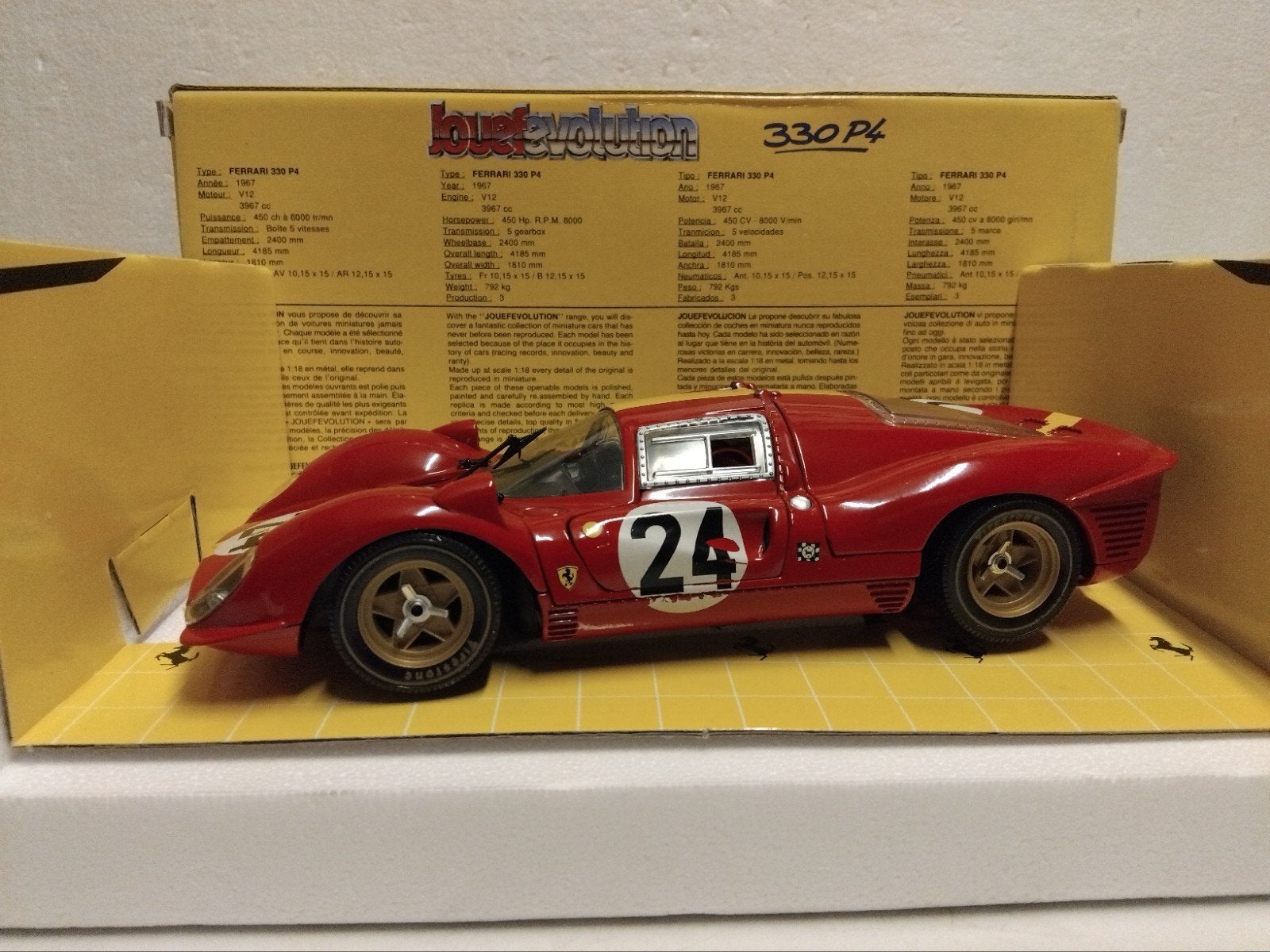 Ferrari 330 P4 #24 Le Mans Revell Jouef metal 1:18 KRD, Hobby en Vrije tijd, Ophalen of Verzenden, Zo goed als nieuw, Auto, Revell