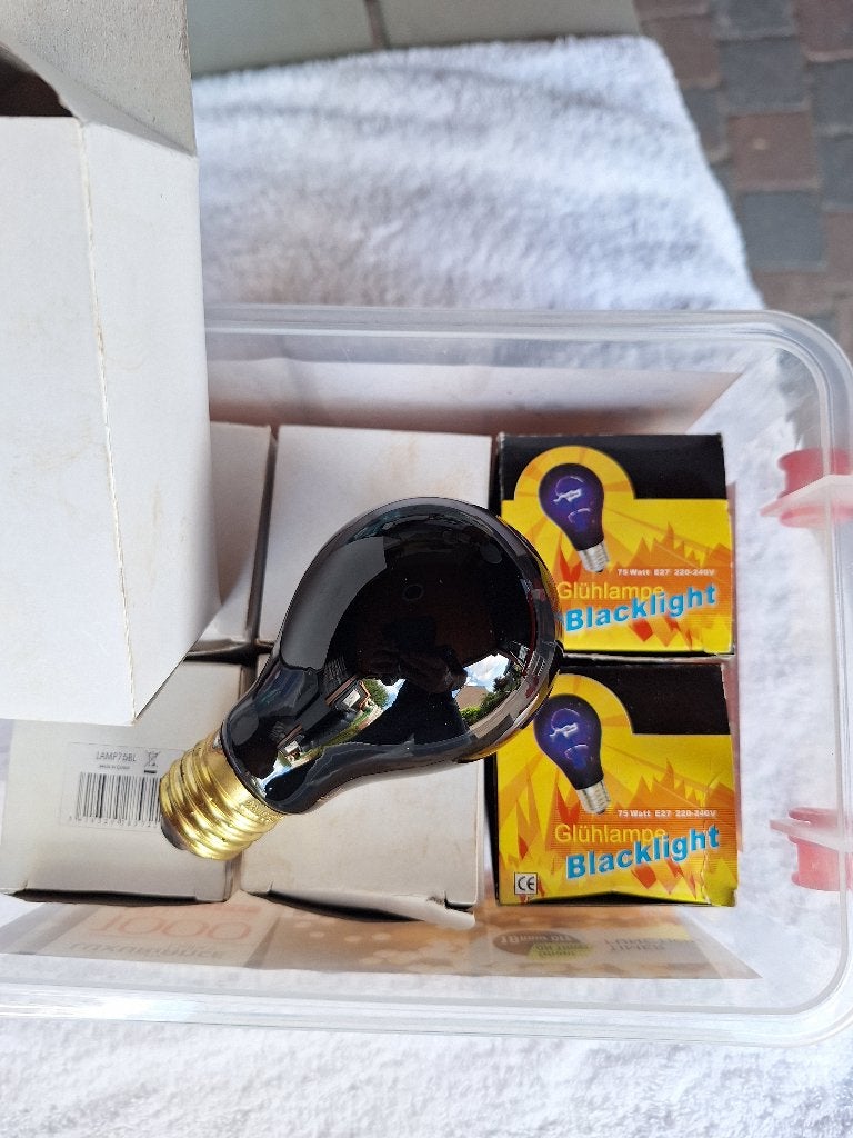7 nieuwe Gloeilampen blacklight, e27, Gloeilamp, 60 watt of meer, Nieuw, E27 (groot)