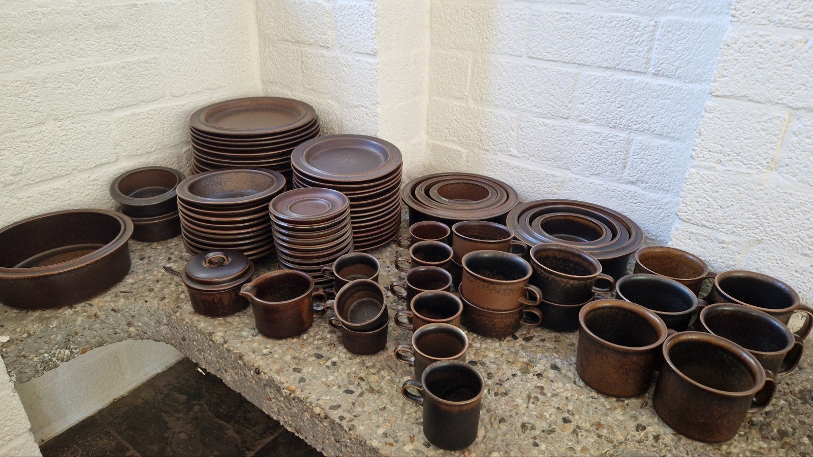 vintage Arabia Ruska servies 82-delig, Ophalen, Overige materialen, Arabia, Vintage