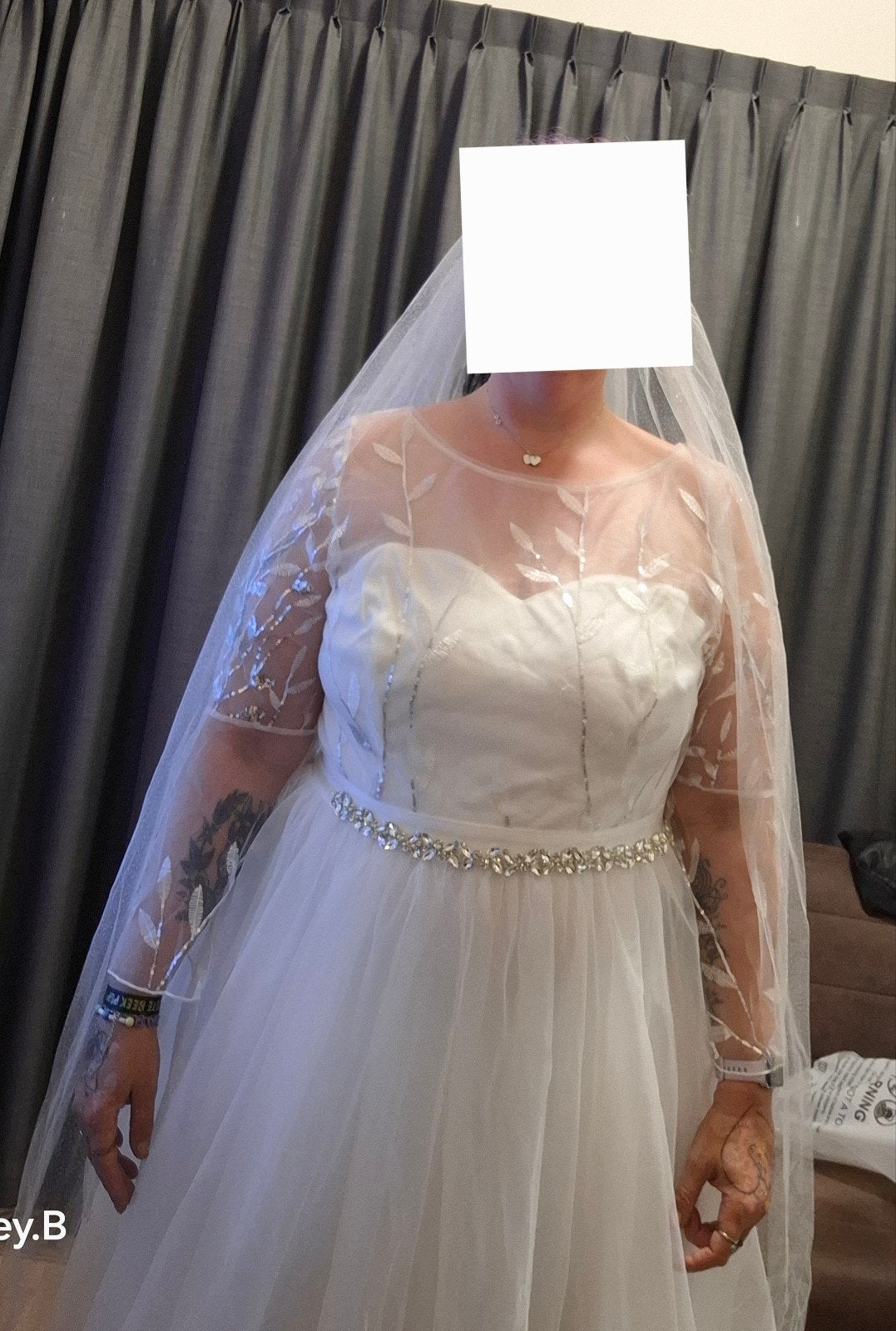 bruidsjurk maat L, Kleding | Dames, Ophalen, Zo goed als nieuw, Wit, Trouwjurk