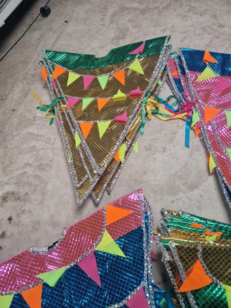 Foto 12 van Carnavalskleding loopgroep optocht/stoet vlaggentjes pakken