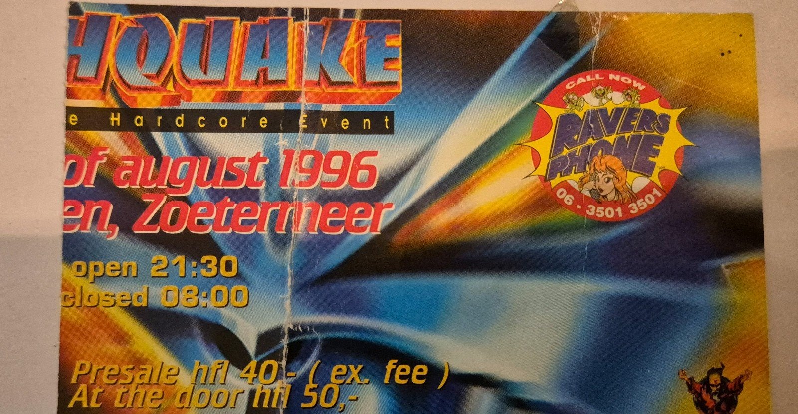 Earthquake ticket, Ophalen of Verzenden