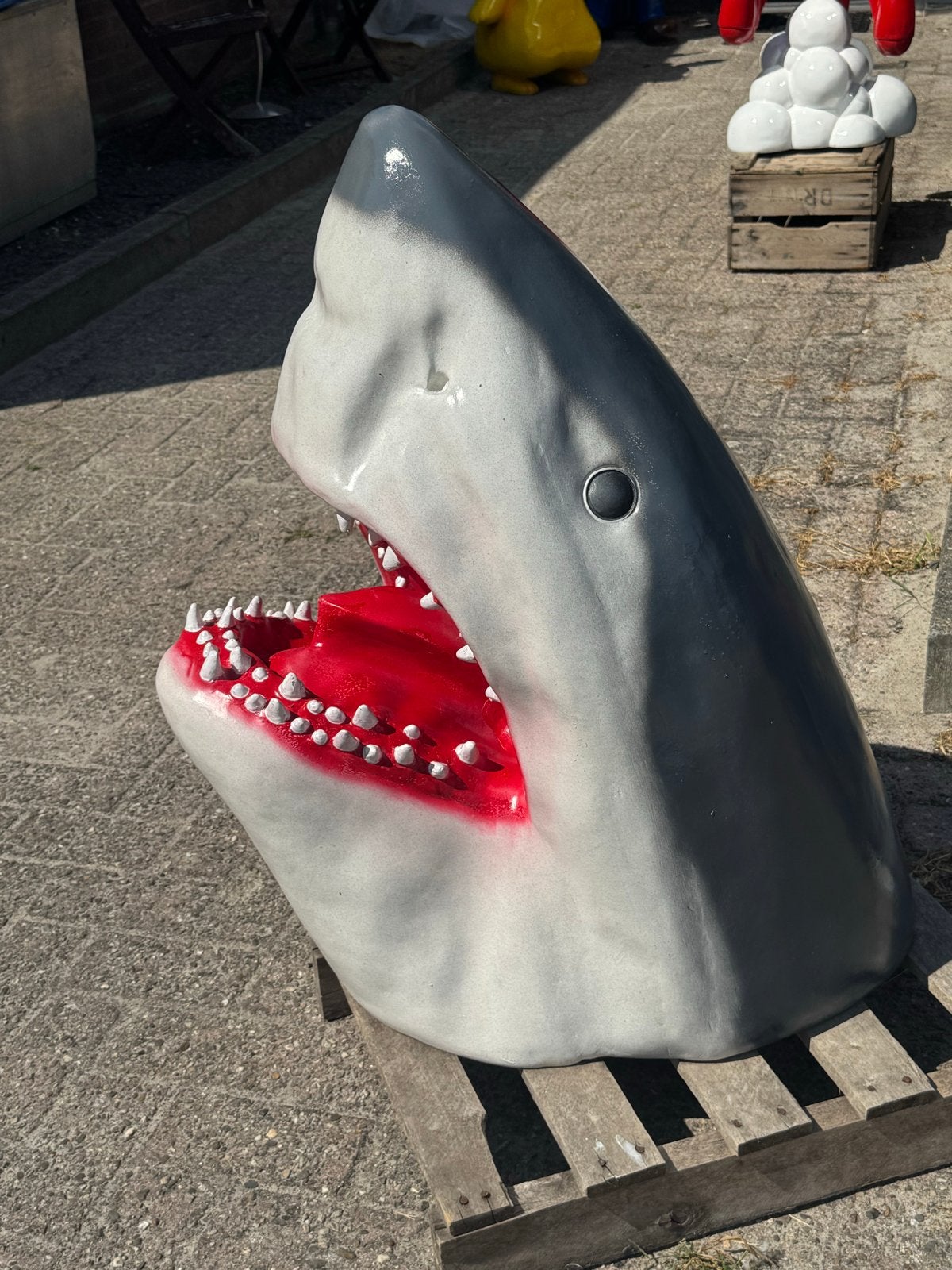 Grote Witte Haai sculptuur - Jaws beeld, Verzamelen, Beelden en Beeldjes, Ophalen, Zo goed als nieuw, Dier