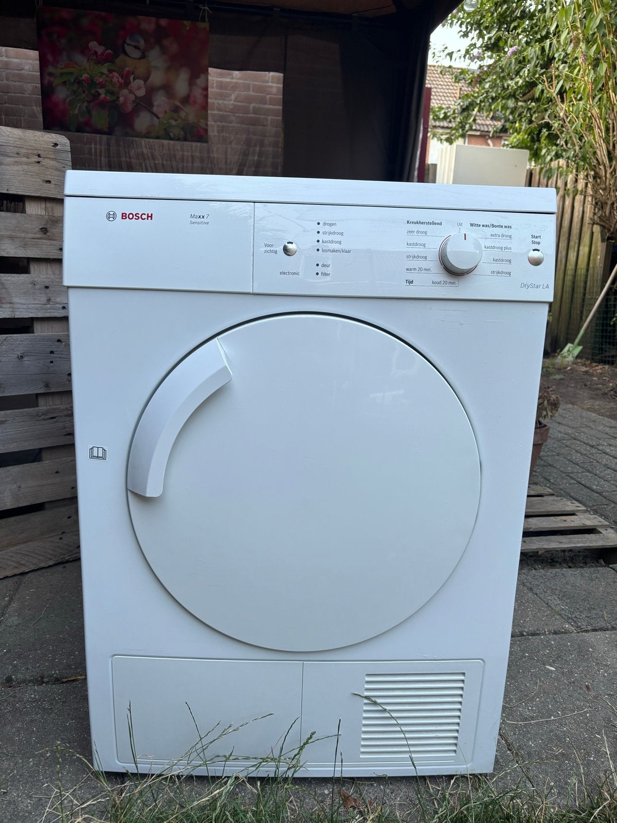 Bosch Maxx 7 Sensitive DryStar LA Droger met nieuwe slang, Ophalen, 6 tot 8 kg, Gebruikt, Luchtafvoer